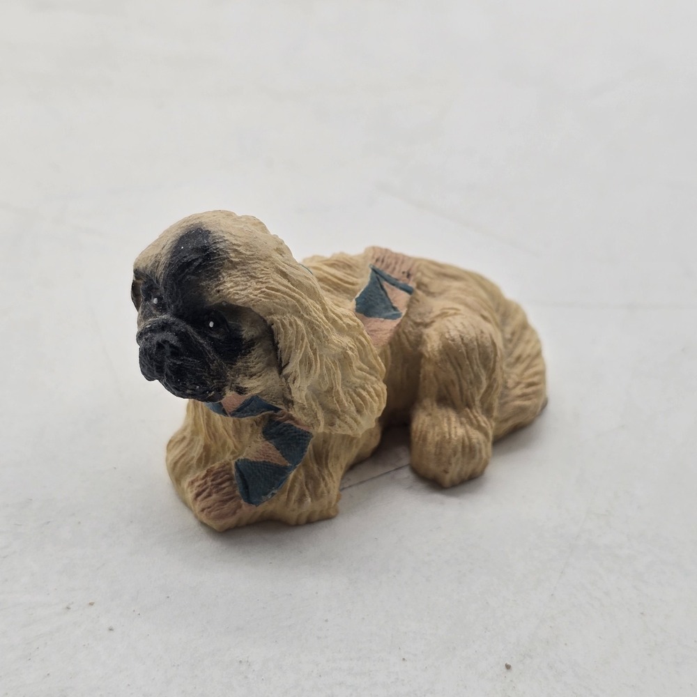 King Charles Spaniel Brown Dog with Scarf 1 1/2" Resin Figurine Stocking Stuffer